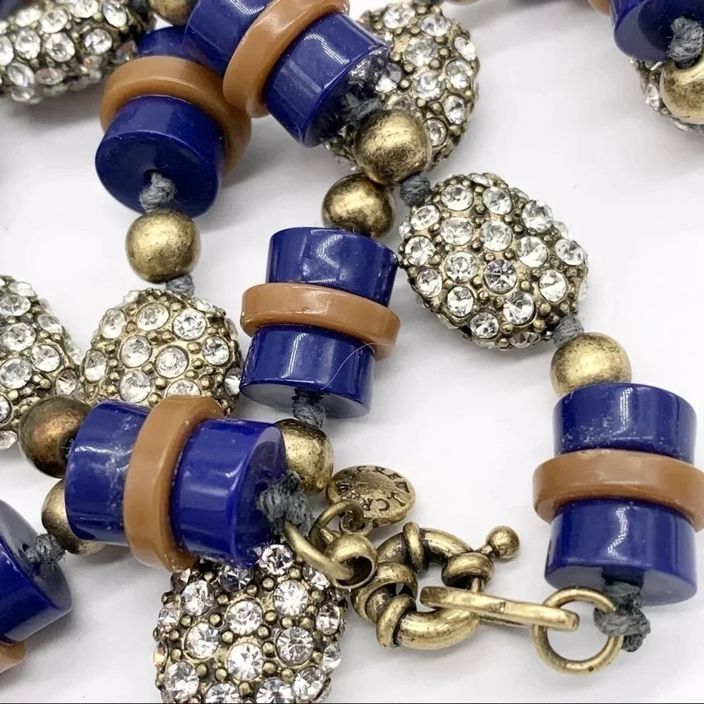 J. Crew Blue Beaded and Jeweled Necklace